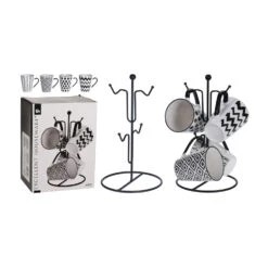 Excellent Houseware 4 Bekers In Metalen Rekje 7 Excellent Houseware 4 Bekers In Metalen Rekje -Keukengerei Winkel 101 0541 4 1