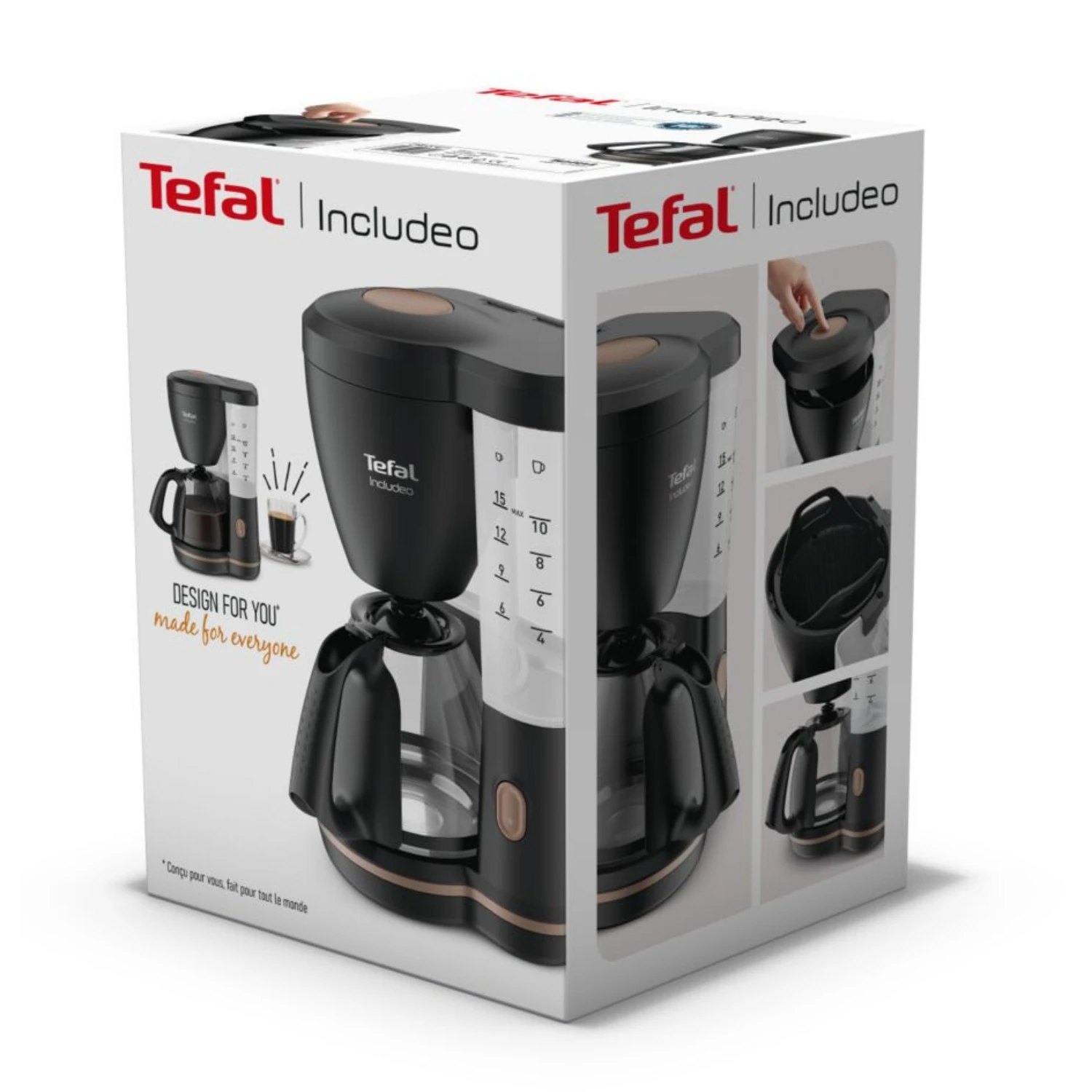 Tefal Includeo Koffiezetter Zwart 2 Tefal Includeo Koffiezetter Zwart - Afbeelding 2